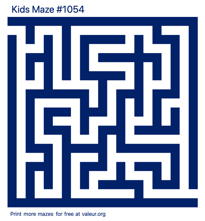 Free Printable Kids Maze number 1054