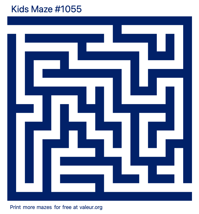 Free Printable Kids Maze number 1055