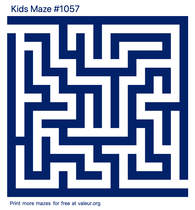 Free Printable Kids Maze number 1057