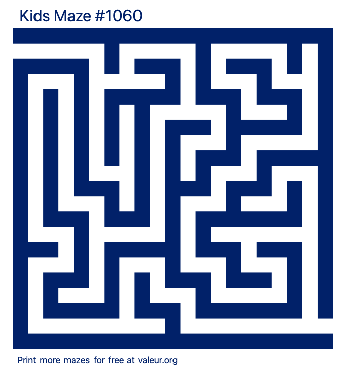 Free Printable Kids Maze number 1060