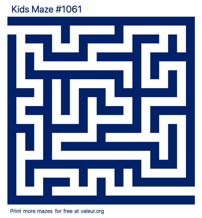 Free Printable Kids Maze number 1061