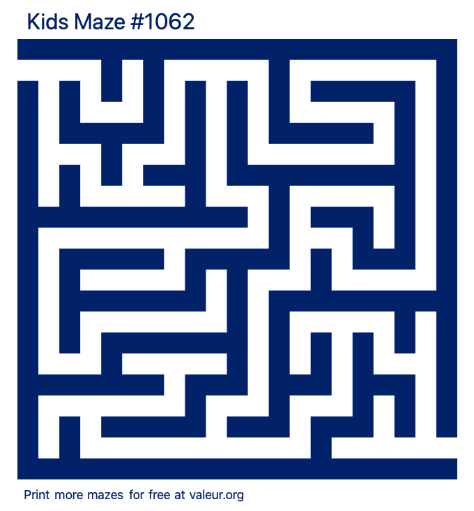 Free Printable Kids Maze number 1062