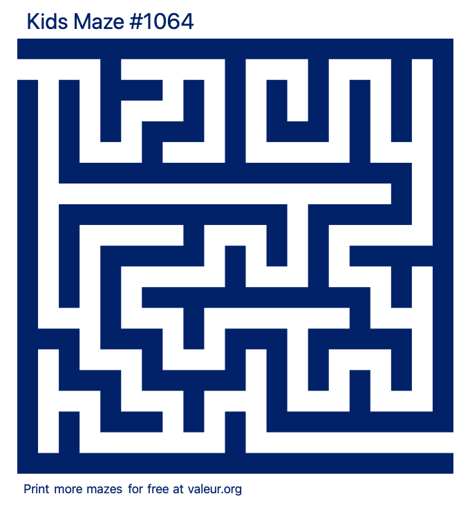 Free Printable Kids Maze number 1064