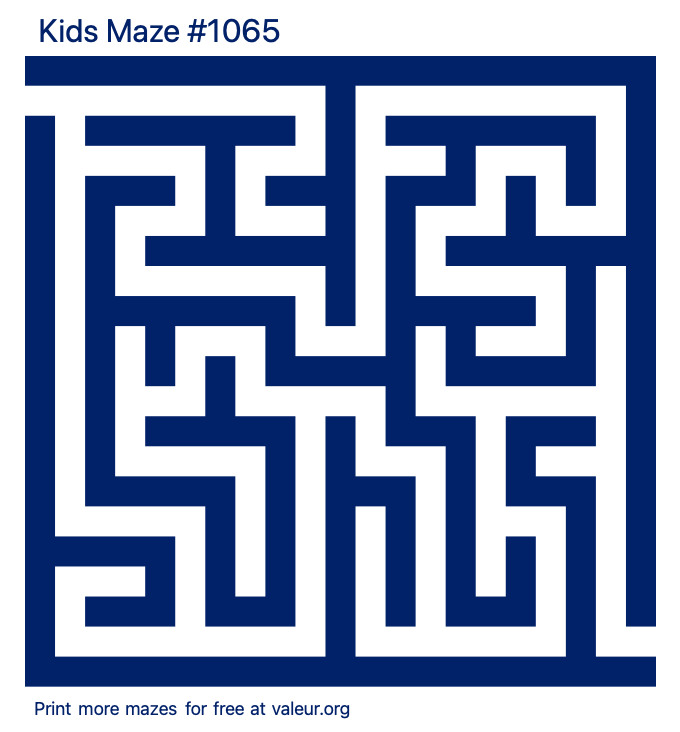 Free Printable Kids Maze number 1065