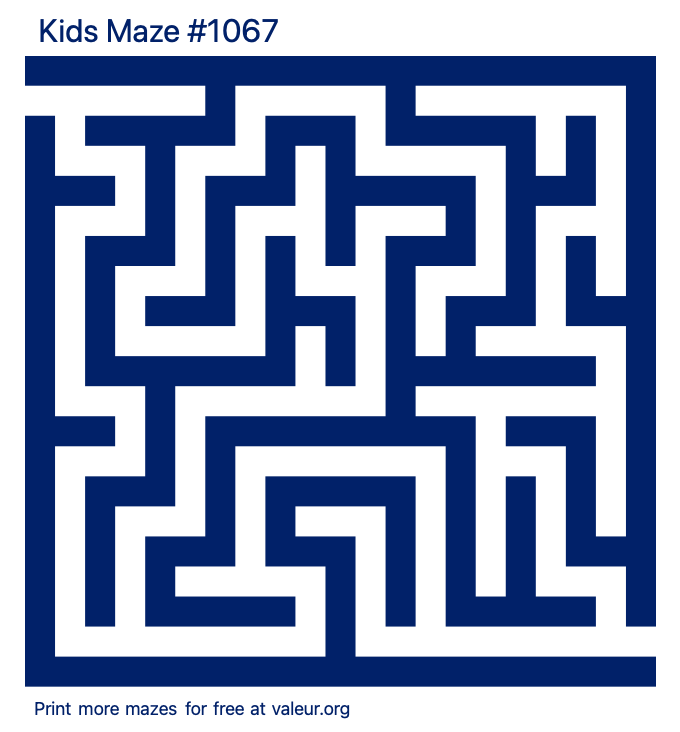 Free Printable Kids Maze number 1067