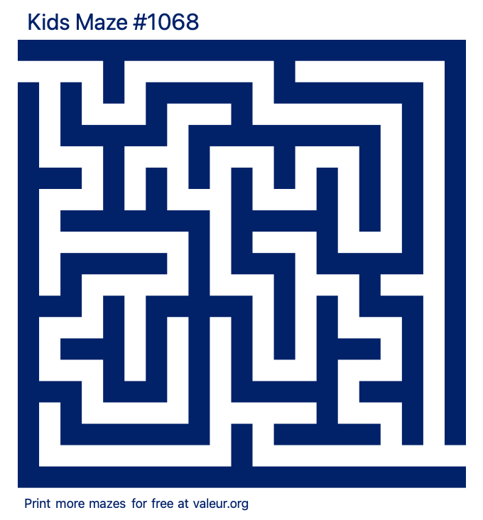 Free Printable Kids Maze number 1068