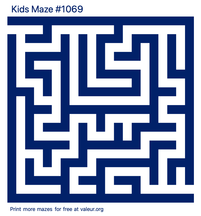 Free Printable Kids Maze number 1069
