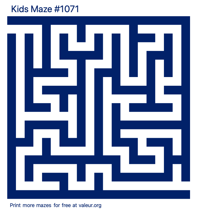 Free Printable Kids Maze number 1071