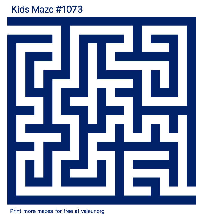 Free Printable Kids Maze number 1073