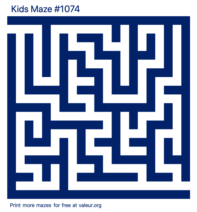 Free Printable Kids Maze number 1074