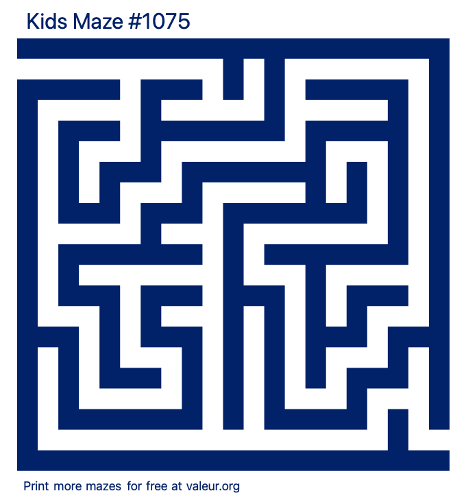 Free Printable Kids Maze number 1075