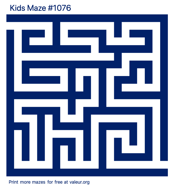 Free Printable Kids Maze number 1076