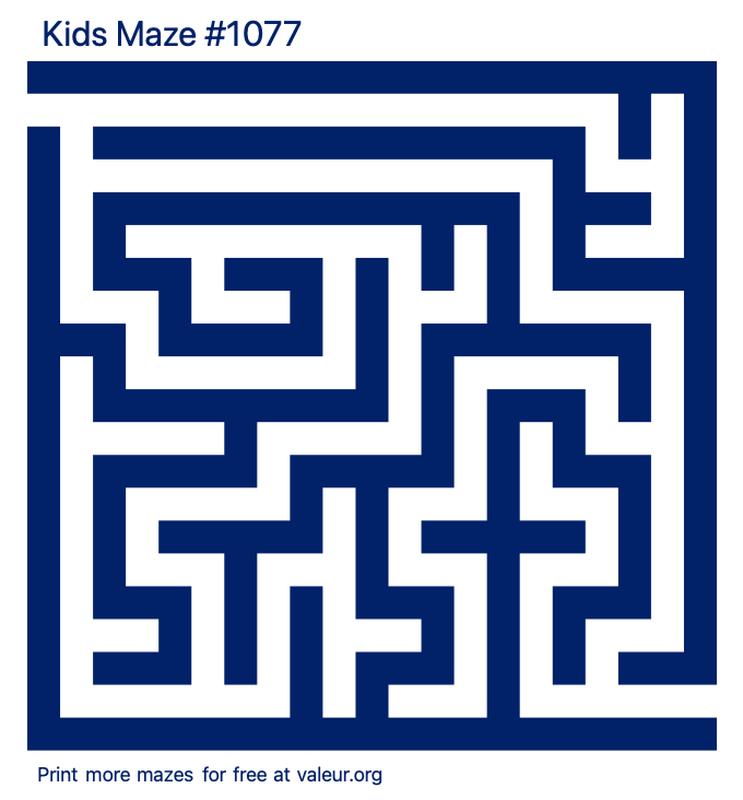 Free Printable Kids Maze number 1077