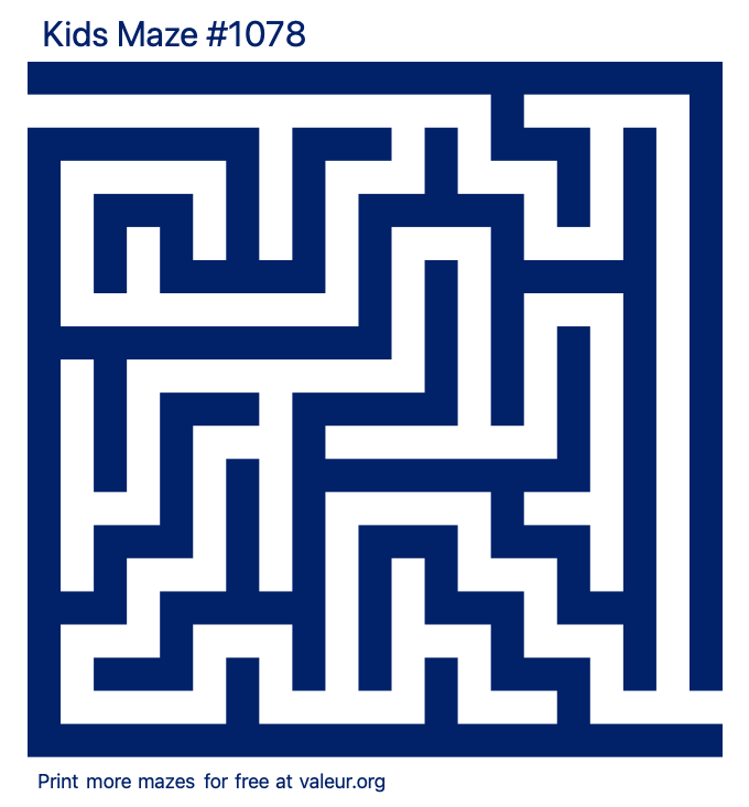 Free Printable Kids Maze number 1078
