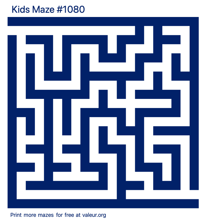 Free Printable Kids Maze number 1080