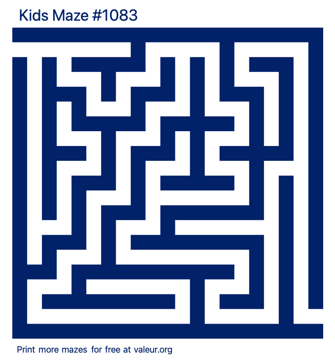 Free Printable Kids Maze number 1083