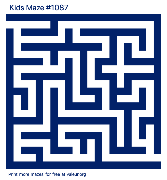 Free Printable Kids Maze number 1087