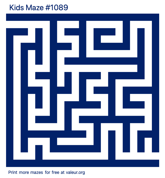 Free Printable Kids Maze number 1089