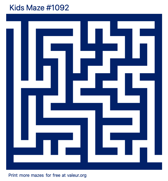 Free Printable Kids Maze number 1092