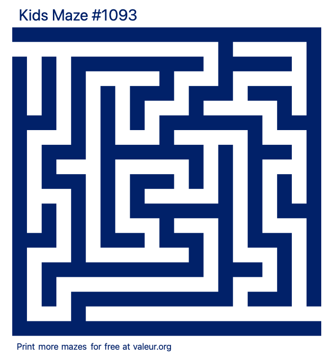 Free Printable Kids Maze number 1093