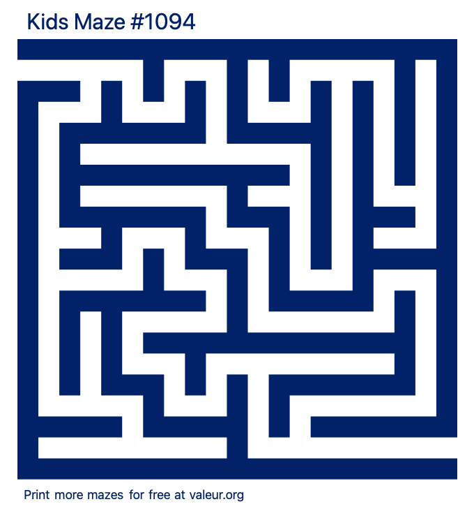 Free Printable Kids Maze number 1094