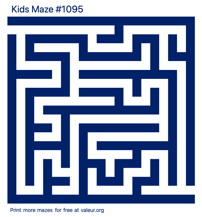 Free Printable Kids Maze number 1095