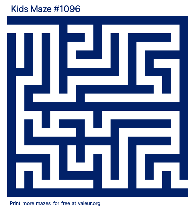 Free Printable Kids Maze number 1096