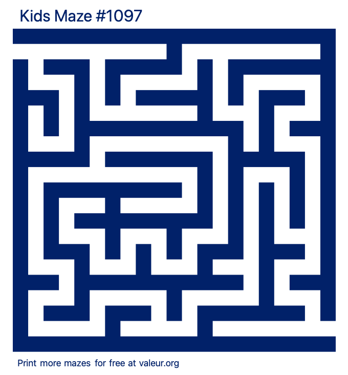 Free Printable Kids Maze number 1097