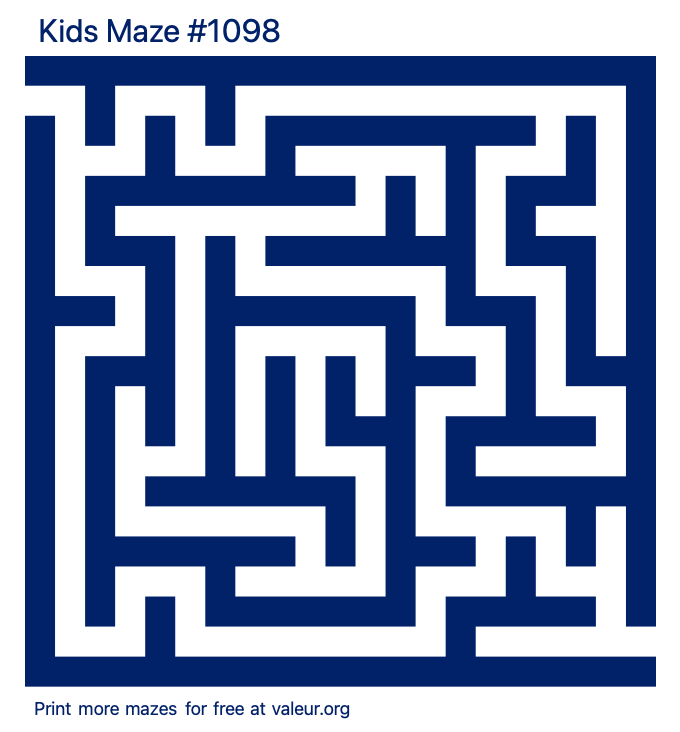 Free Printable Kids Maze number 1098