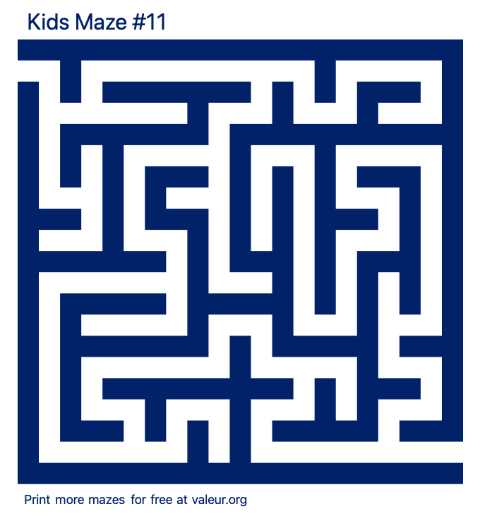 Free Printable Kids Maze number 11