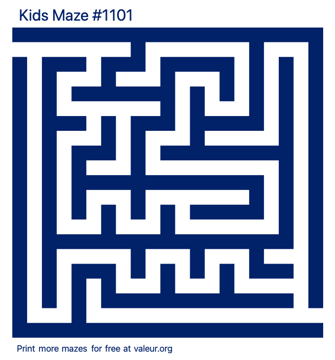 Free Printable Kids Maze number 1101