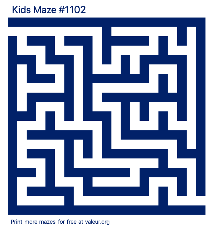 Free Printable Kids Maze number 1102