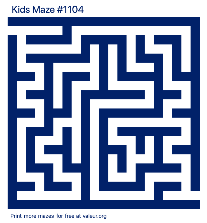 Free Printable Kids Maze number 1104