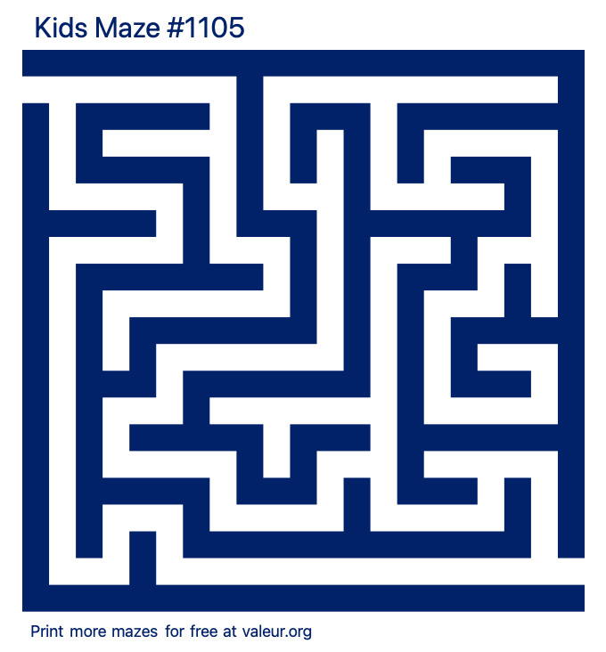 Free Printable Kids Maze number 1105