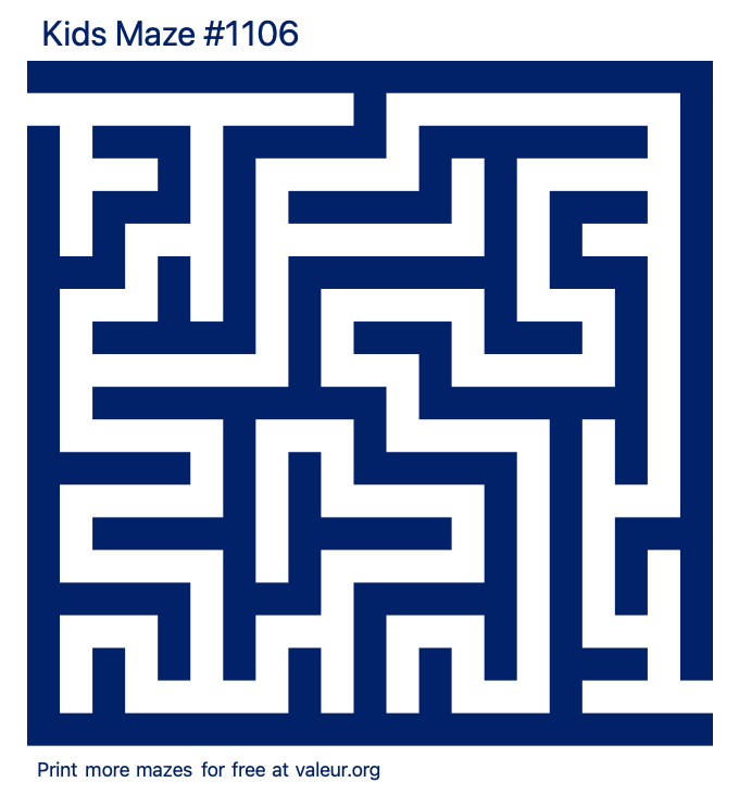 Free Printable Kids Maze number 1106