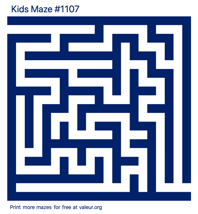 Free Printable Kids Maze number 1107