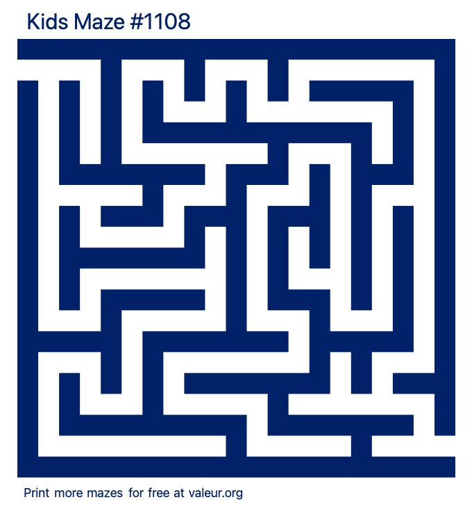 Free Printable Kids Maze number 1108