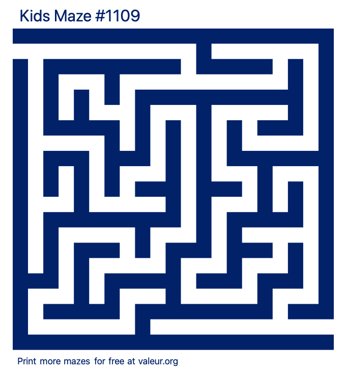 Free Printable Kids Maze number 1109