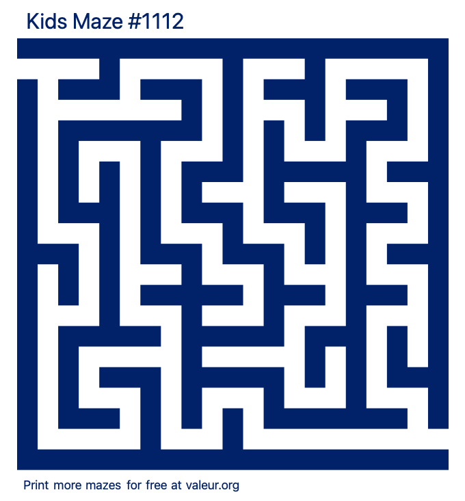 Free Printable Kids Maze number 1112