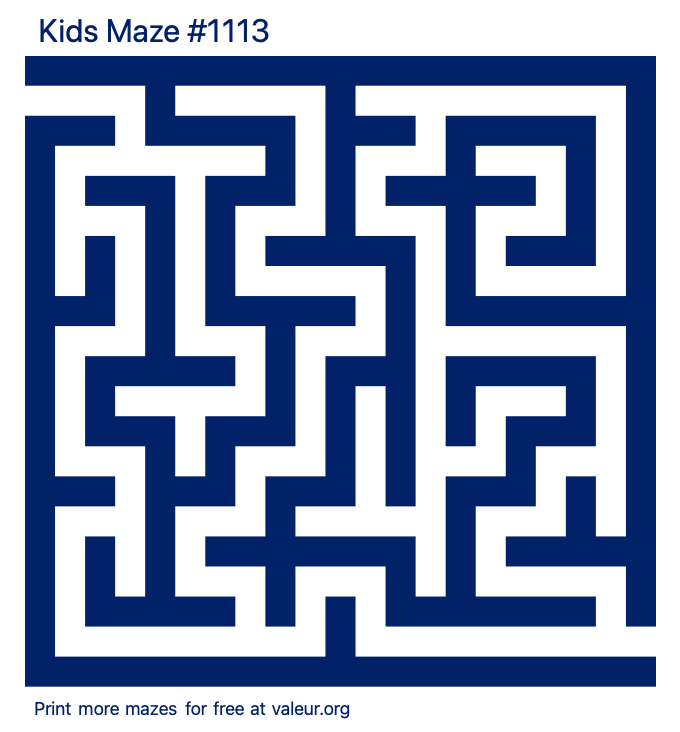 Free Printable Kids Maze number 1113