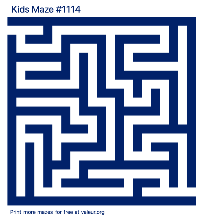 Free Printable Kids Maze number 1114