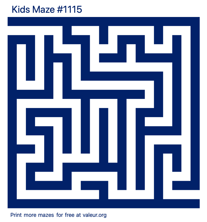 Free Printable Kids Maze number 1115