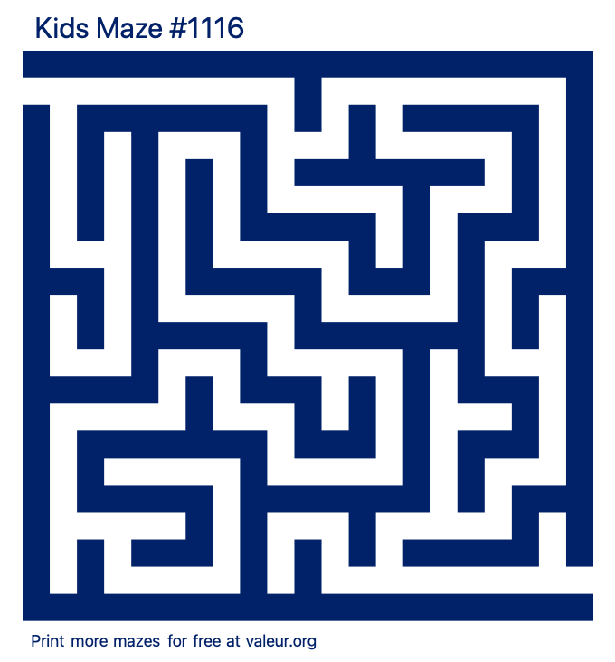 Free Printable Kids Maze number 1116