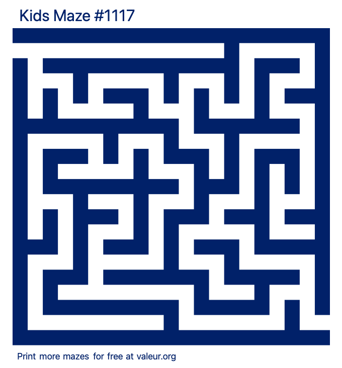 Free Printable Kids Maze number 1117