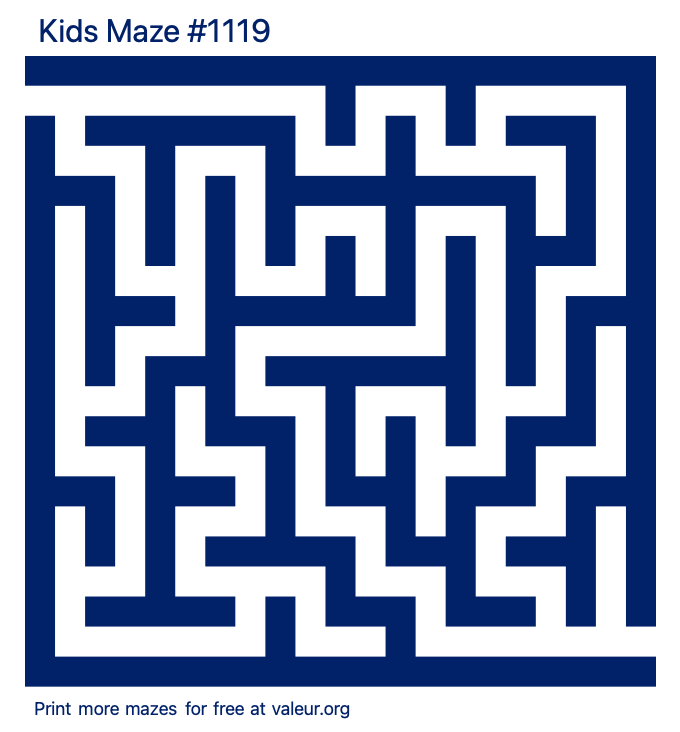 Free Printable Kids Maze number 1119