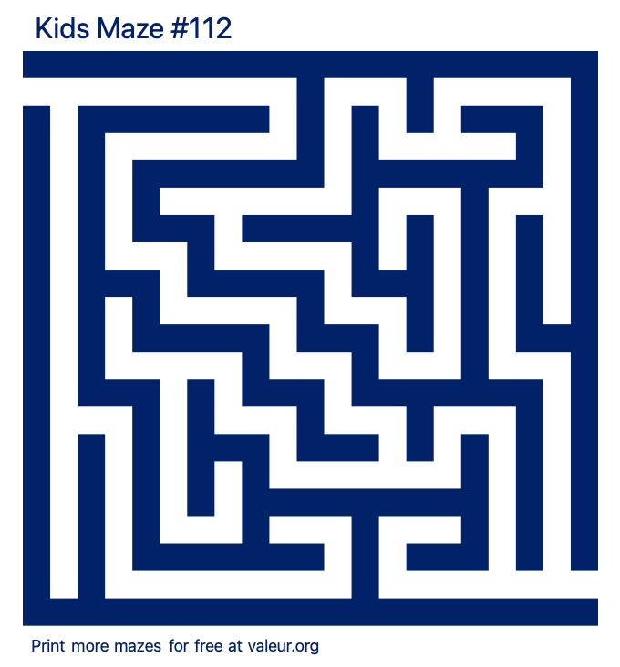 Free Printable Kids Maze number 112