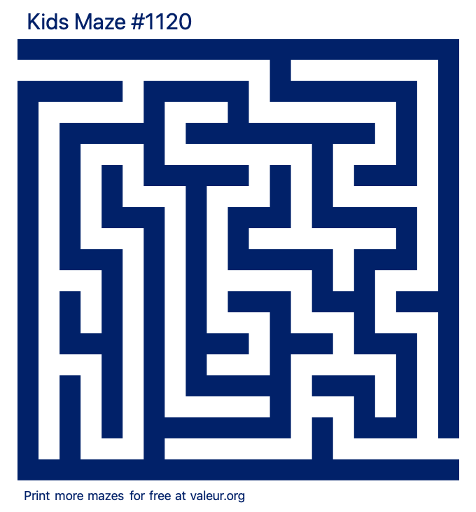 Free Printable Kids Maze number 1120