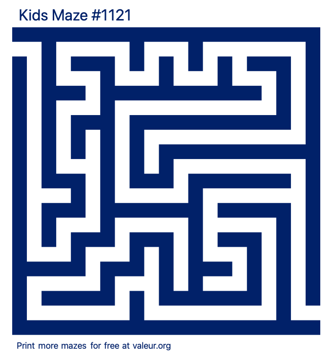 Free Printable Kids Maze number 1121