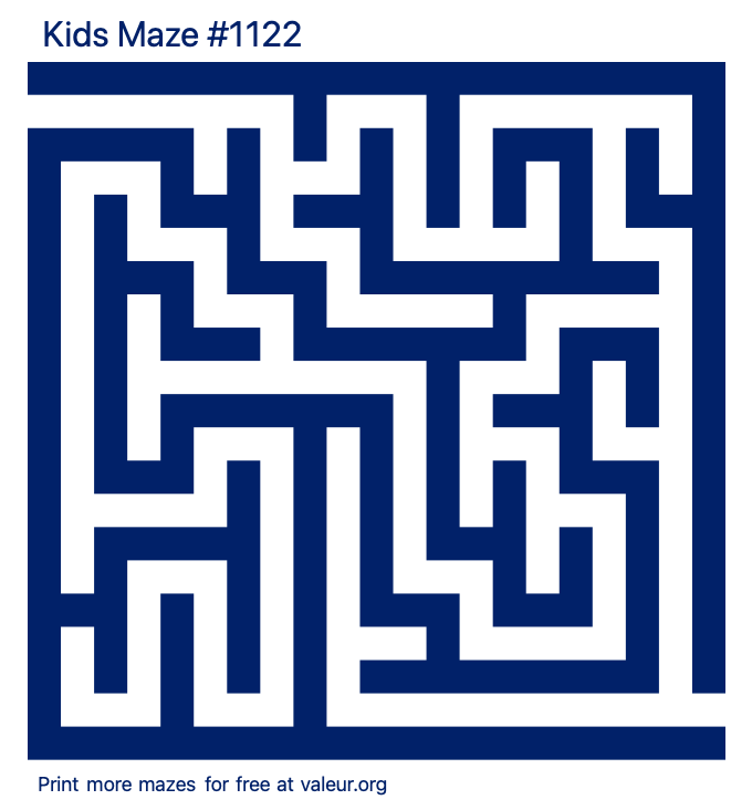 Free Printable Kids Maze number 1122