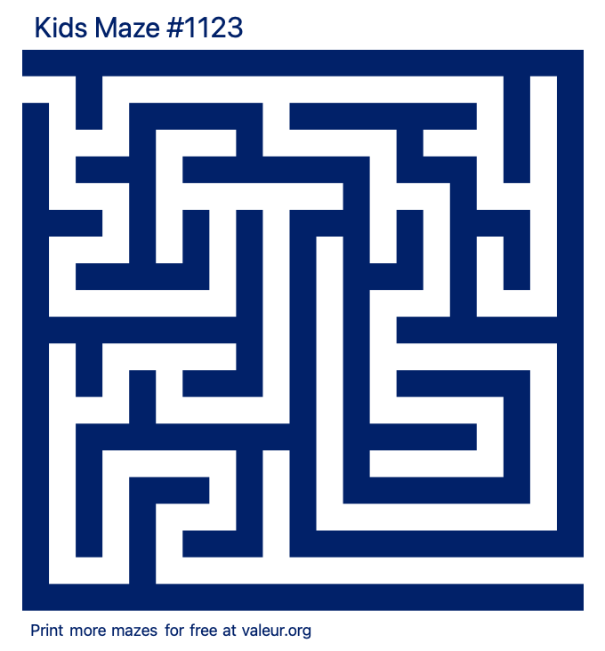 Free Printable Kids Maze number 1123